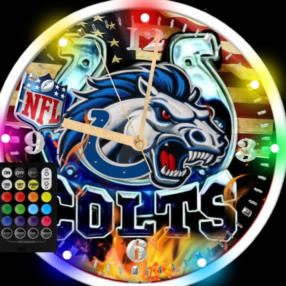 Indianapolis Colts RGB led clock - Picture 5 of 5